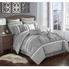 Chic Home CS2754-AN Ashville 16 Comforter Set, King, Silver