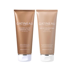 Gatineau - Tan Accelerating Lotion (200ml) + Golden Glow Gradual Tan (200ml) Duo Set, Total Body Glow, Natural Tanning For Face and Body