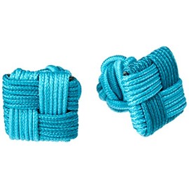 Dress Code 101 CF-GUMSQUARE Men's Cufflinks, Elastic Cuffs, Square, Business, Wedding, S77 Viridian Blue