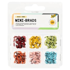 Folia Bringmann 12501 Patterned Brad Pins Round Assorted Pack of 120