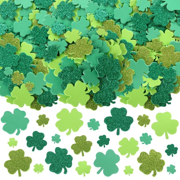 Bonieset 500Pcs Shamrock Foam Stickers, Self Adhesive Foam St. Patrick's