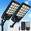 2 Pack Solar Street Lights Outdoor Waterproof, 6500K 20000LM Wide