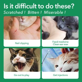 GooCare Pet's Grooming Bag for Claw Care, Nail Trimming, Anti-Scratching Grooming, and Medical Examinations. 22" L x 11" W, Restrait Bag for 13-18 lbs Cats or Small Dogs (Green, Large)