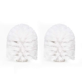 KOLLIEE White Toilet Brush Head Replacement Screw Toilet Brush Head 2 Pack (Suitable for Brush rods with a Diameter of 9.5mm)
