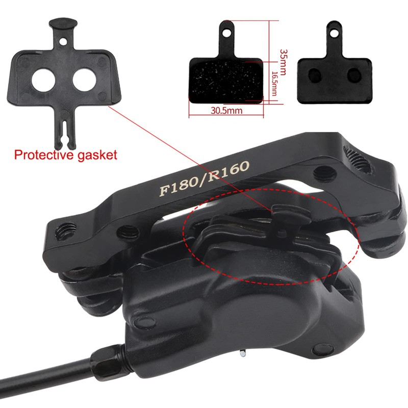 Hydraulic Disc Brake Set, Aluminium Alloy Front and Rear Caliper