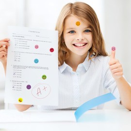 6000 Pieces Happy Smile Face Stickers, Small Happy Face Decal Stickers Colorful Happy Face Round Stickers Incentive Reward Stickers Behavior Chart Stickers for Students Teachers Supplies