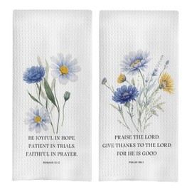 GCFET Bible Christian Kitchen Towels 16x24 Inch Set of 2, Inspirational Christian Gifts for Women, Christian Bible Verse Dish Towels for Kitchen, Floral Decorative Hand Towels for Bathroom Kitchen