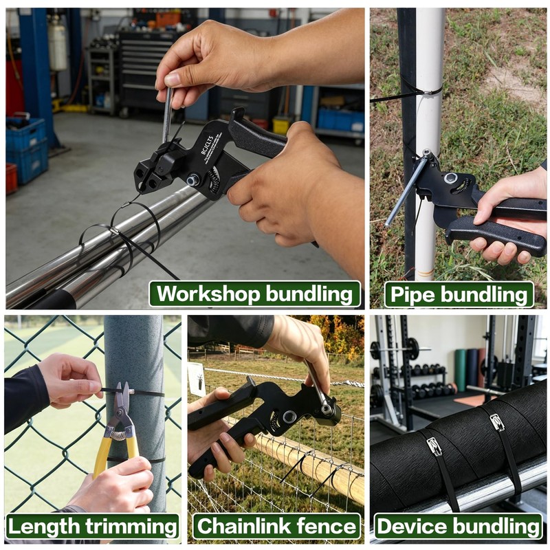 BCJCLTS Heavy Duty 304 Stainless Steel Cable Tie Gun Kit