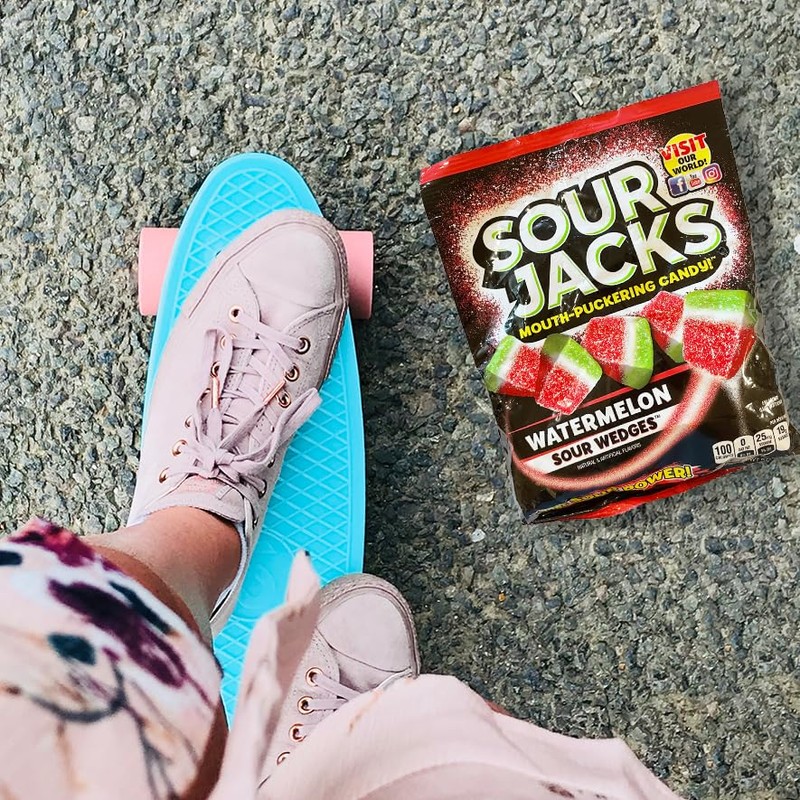 Sour Jacks Sour Candy Gummy Snacks, Watermelon Sour Wedges, Bulk