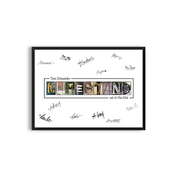 Abschiedsgeschenk Poster Bild Kollegin Kollegen für Unterschriften | Lieblingskollegin Abschied