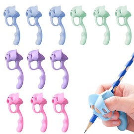 DXPETA 12 Pcs Pencil Grips For Children, Pen Grips For Adults, Five-Finger Pen Grips Ergonomic Pen Grip For Preschoolers Adults Lefty Or Righty Handwriting Grip Corrector Writing Aid Tool