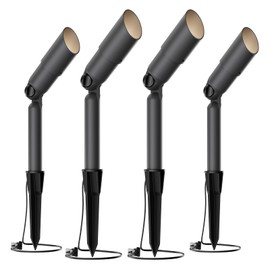 VENUS MANUFACTURING Low Voltage Landscape Lights Outdoor Spot Lighting 12V Weatherproof Flood Light 20W Halogen Spotlights 3000K Warm White Landscape Lighting Garden Trees Yard 4Pack