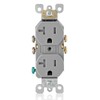 Leviton 20 Amp Tamper-Resistant Duplex Outlet, T5820-GY, Gray
