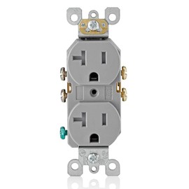 Leviton 20 Amp Tamper-Resistant Duplex Outlet, T5820-GY, Gray