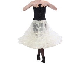 Malco Modes Melonie Luxury Crinoline Petticoat with Organza Binding & Adjustable Waist and Length for Rockabilly 50s, Everyday Wear (Small, White)