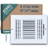 Fits 8x6 Duct Opening 3 Way Steel Air Supply Diffuser