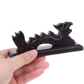 ANCLLO Vintage Wooden Brush Tray Chinese Calligraphy Pen Holder Vintage Carved Wood