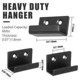 Luomorgo 10 Pcs Tile Display Wall Hanger, Stainless Steel Wall Mounted Hook Fastener Bracket, Heavy Duty Tile Hanger for Mirrors, Picture Frame Ceramic Wall Display (Medium Short, Black)