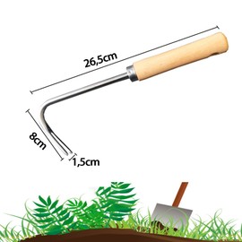 ENLACE Weeder Stainless Steel Garden Manual Weeder Root Weeder Garden Tool Weeder with Wooden Handle Root Weeder Weeder Fork for Garden for Digging, Transplanting, Weeding