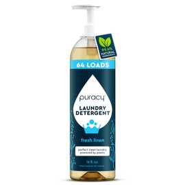Puracy Laundry Detergent - Enzyme-Powered Liquid Laundry Detergent Concentrate, Natural Laundry Detergent Seen on TikTok, Non-Toxic (Fresh Linen, 16 fl oz, 64 Loads)