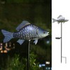 KAIXOXIN Solar Garden Lights Metal Fish Decorative Stake for Outdoor