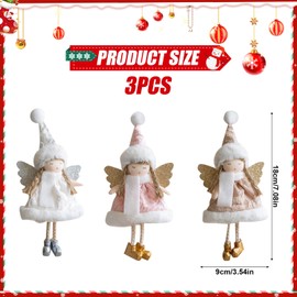 PLUSHCEWT 3 Pcs Angel Doll Christmas Decoration Fairy Doll Hanging Pendant for Xmas Tree Small Girl Plush Decorations Mini Girl Ornaments for Christmas Tree Home Party Holiday