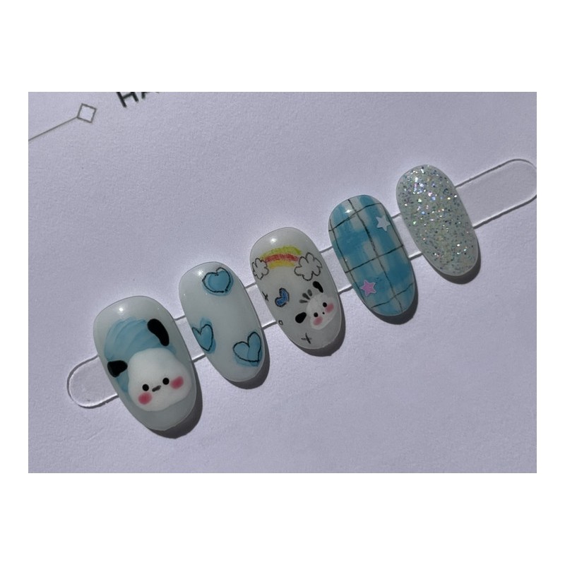 ⭐️ Sunny today [Cloud Dog Walk] Nail Tips ⭐️ -