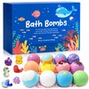 Ocean Theme Bath Bomb Set with Hidden Sea Creature Charms,
