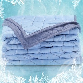SLEEP ZONE Cooling Blanket for Hot Sleepers Twin Size (60x80 inches), Dual-Sided Cool Summer Blanket Lightweight Cozy Bed Couch Throw Blanket Machine Washable (Blue+Blue)