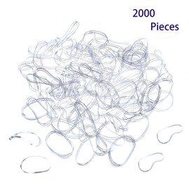 JSBelle Lazos de goma elásticos del pelo lazos, Paquete de 2000 bandas elásticas suaves para el cabello, para niñas bebés (Transparente)