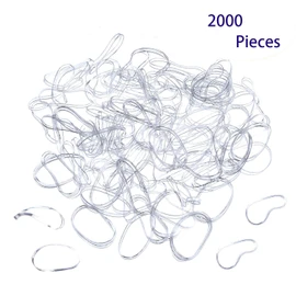 JSBelle Lazos de goma elásticos del pelo lazos, Paquete de 2000 bandas elásticas suaves para el cabello, para niñas bebés (Transparente)