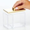 mDesign Modern Square Bathroom Vanity Countertop Storage Organizer Canister Jar