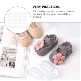 HOMSFOU Pack of 100 Plastic Foot Shape Shoe Tree Baby Feet Baby Socks Display Shoes Socks Display Stand for Children's Shoes Clear Doll Organiser PVC Toddler Boots