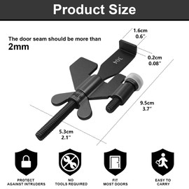 AceMining Upgraded Portable Door Lock Home Security Door Locker Privacy Perfect for Traveling Hotel Home Apartment College and Travel Lockdown Locks for Additional Safety, Black