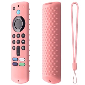 Silicone Remote Cover for Fire TV Stick 4K (2nd Gen) 2023, Fire TV Stick (3rd Gen) 2021,Fire TV Stick 4k&4K Max (2021 Release) Silicone Protective Case with Lanyard(Pink)