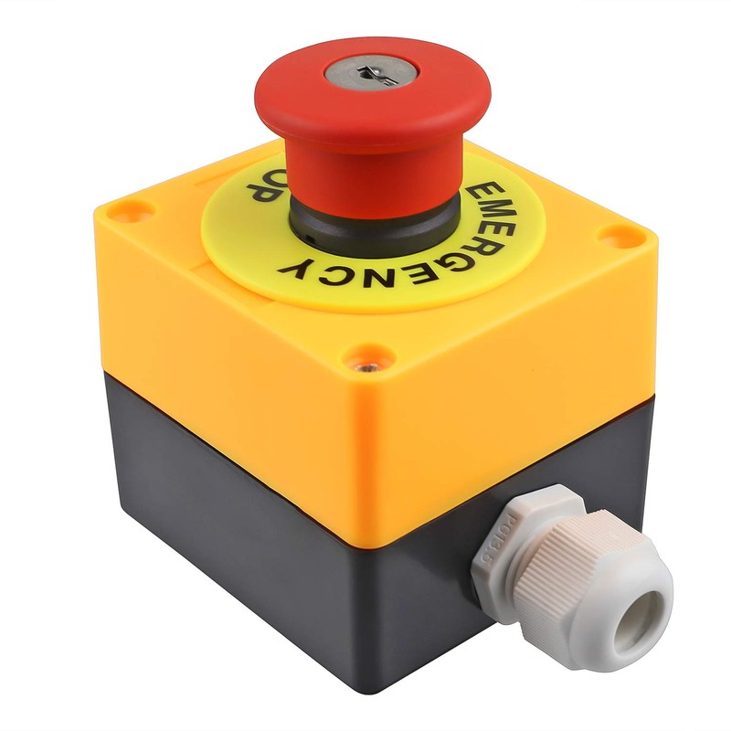 Nxtop 1NC 22mm Red Mushroom Emergency Stop Push Button Switch