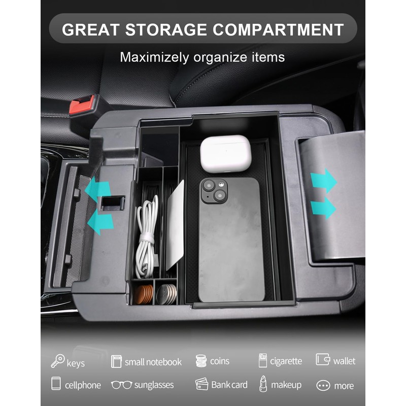 CDEFG for 2024 Explorer Center Console Organizer Tray Compatible with