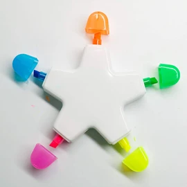 HiKin Brush Tip Highlighters, Creative Star Shape Light Color Fluorescent Pens Markers with 5 Colors, Great for Journal Planner Note Taking and Coloring Book, Non-Toxic & Odorless Watercolor.