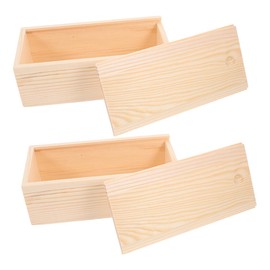 NUOBESTY 2pcs Unfinished Wooden Box with Slide Lid Rustic Pine Craft Storage Box for Keepsakes Jewelry DIY Projects Compact Versatile Organizer for Home Decor 14.5 x 7.5 x 4.5 cm