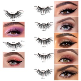 Mlen Diary False Eyelashes, 7 Pairs, Misto 7 Stili Faux Mink Eye Eyelashes, Natural Look, 4D Curl, Wispy Fake Eyelashes, Mixed 7 Styles for Women and Girls