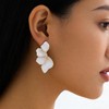 White Flower Earrings for Women Irregular Petal Earrings Floral Statement