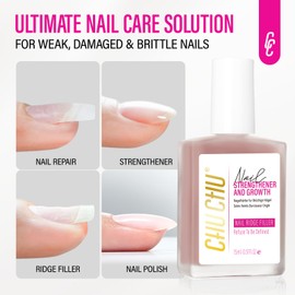 Nail Repair Strengthener for Women: 8 in 1 Dusty Peach Nail Hardener Extra Strong and Growth - Protein Nail Polish Hardener Ridge Filler Concealer for Weak and Damaged Nails 15ml