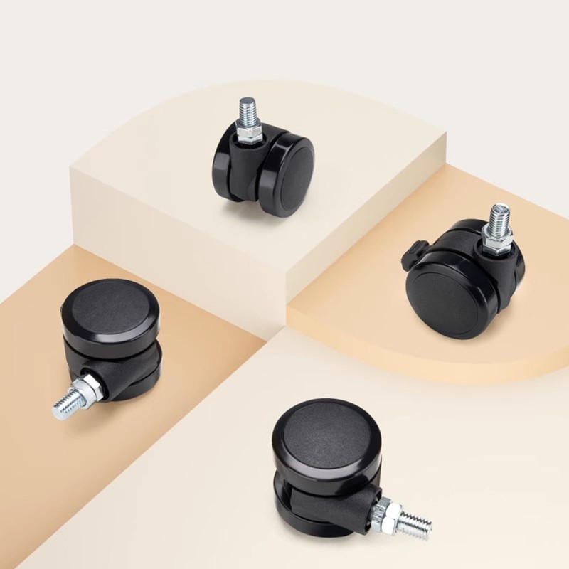 4-Pack 2" Locking Swivel Casters with M8 Threaded Stem (8x15mm),