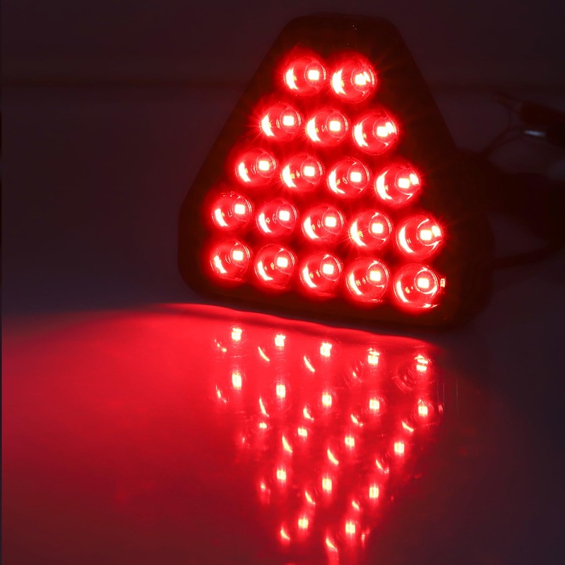 jose2015 1PCS Triangle Car Rear Brake Light Red,Universal 12V Auto
