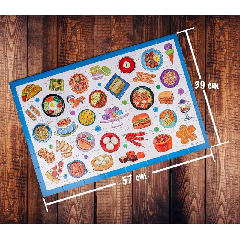 Cognisprings World Food Kids Puzzles, Thick Floor Puzzle, Educational Puzzles