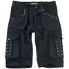 Gothicana by EMP Mens Black Studded Shorts, black