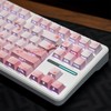 ZMX Cherry Blossom Pink Keycaps,Side Printed Shine Through Keycap PBT