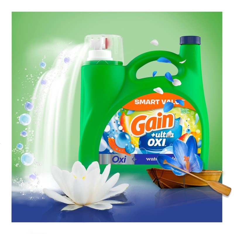 Gain Ultra Oxi Liquid Laundry Detergent, 107 loads, 154 fl