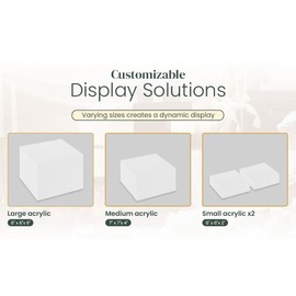 Set of 4 Acrylic Cube Display Box Risers Food Buffet Riser For Table, Retail Showcase, Catering, Cakes, Collectibles, Toys, Jewelry, Cosmetics, Crystal Decor Container, Stackable, Nesting Stands