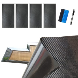 LZLRUN Bowtie Logo Wrap Sticker for Chevy Carbon Fiber Cut-Your-Own Emblem Overlay DIY Decal 4PCS